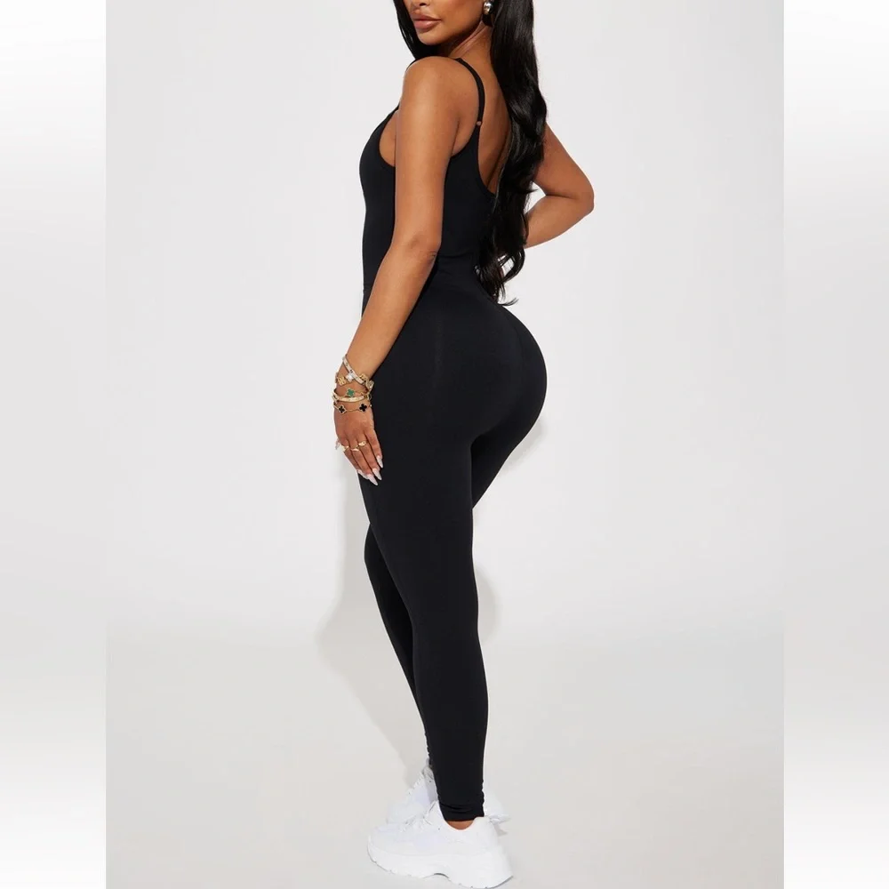 Fashion Nova All About Wellness Active Sport Jumpsuit Black Size: M (NWT) - Picture 3 of 9